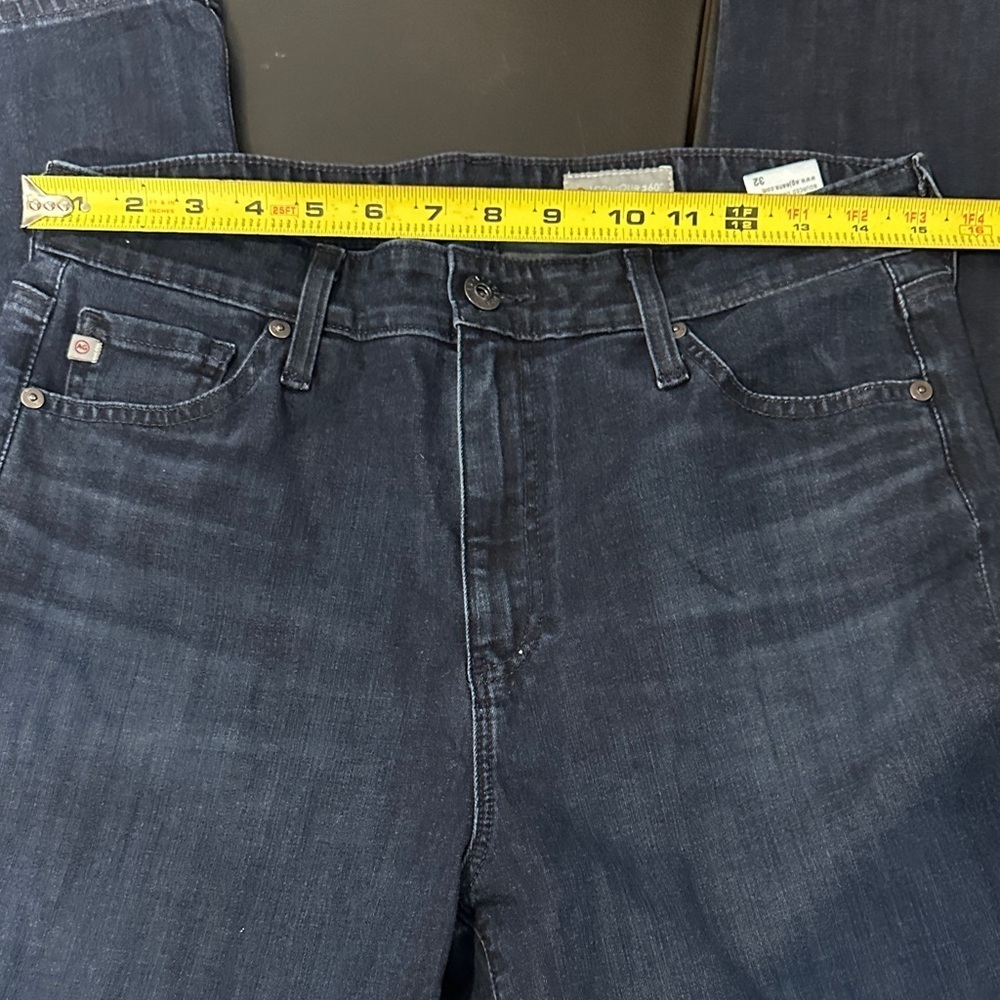 570.  AG Adriano Goldschmied Dark Blue Straight Leg High Rise Jeans size 32 - Picture 5 of 8